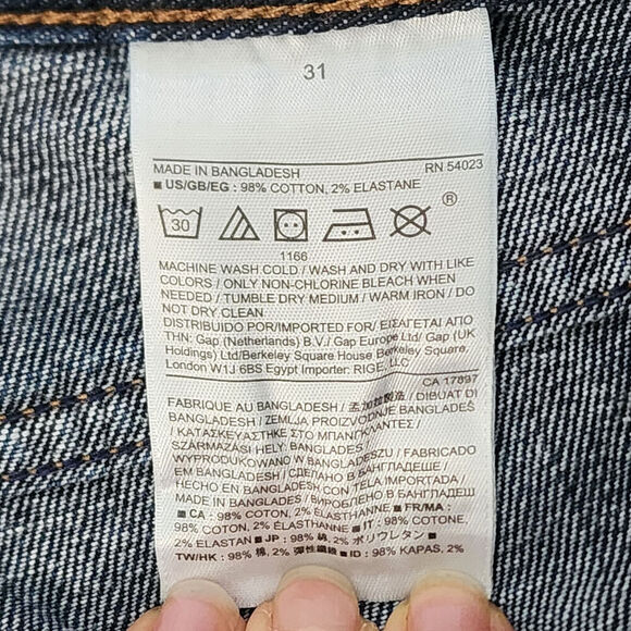 Banana Republic Blue Stretch Denim Straight Leg Jeans Womens‎ Size 31 X 27 - Picture 5 of 5